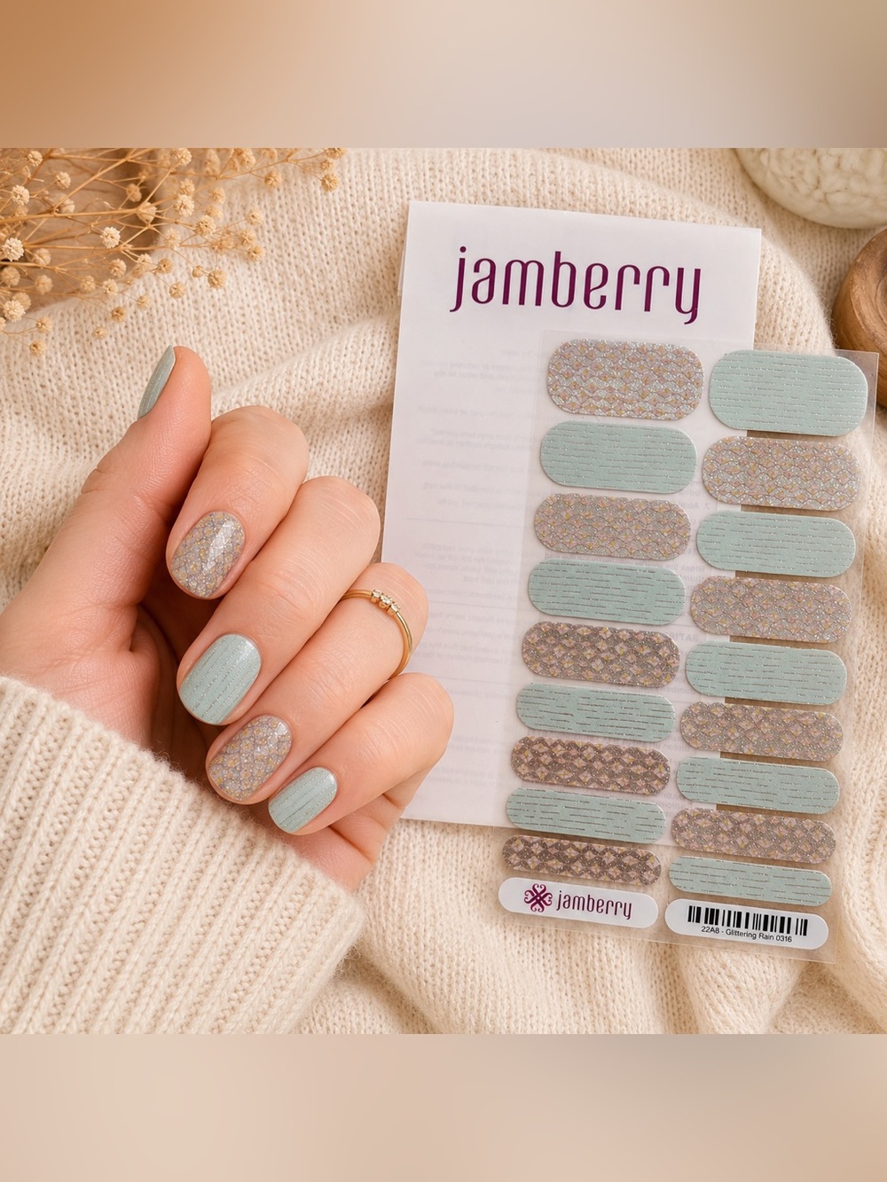 Jamberry Nail Wraps: Glittering Rain | Buy Three Get One Free